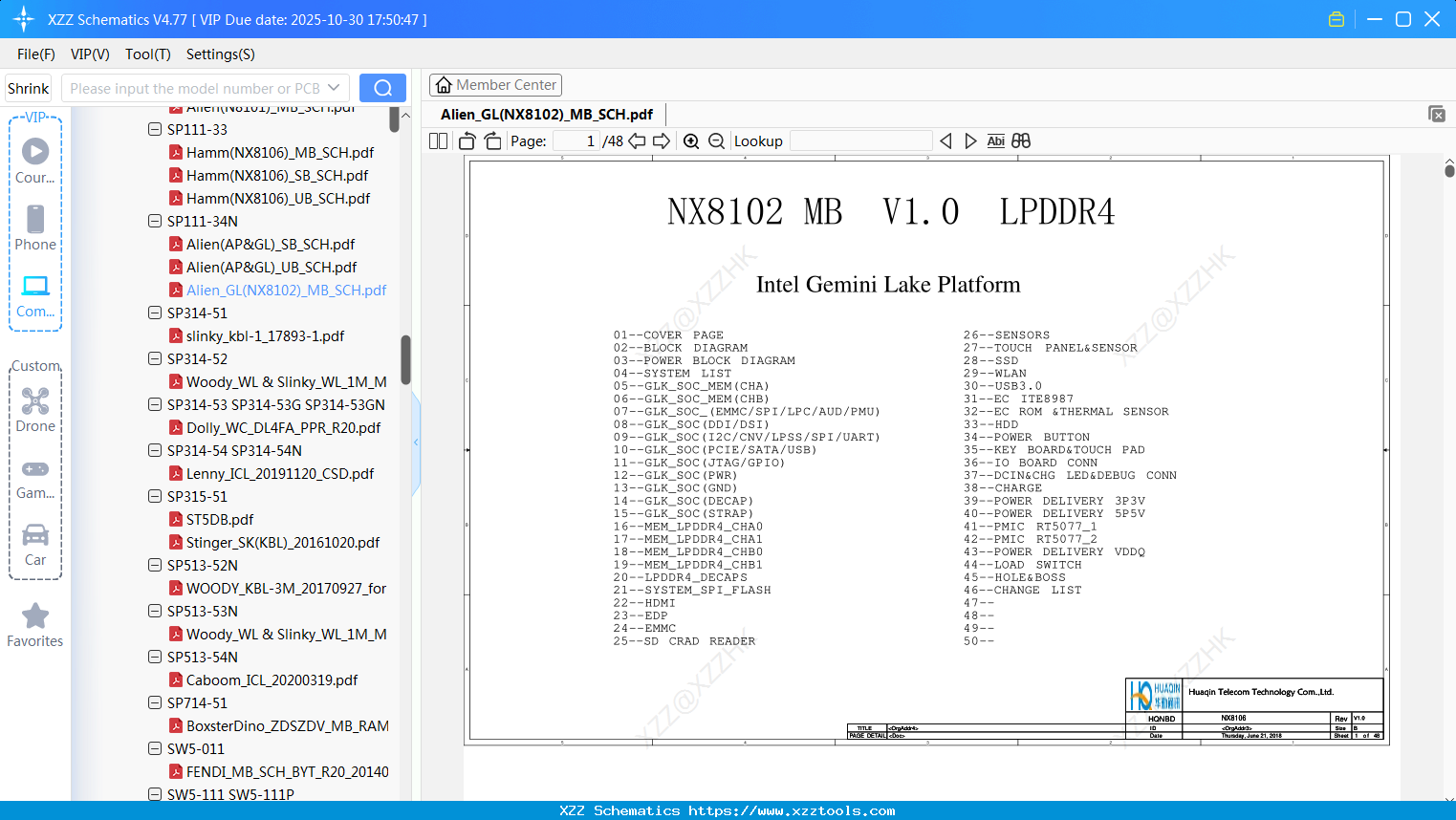 Laptop ACER Alien_GL(NX8102)_MB_SCH